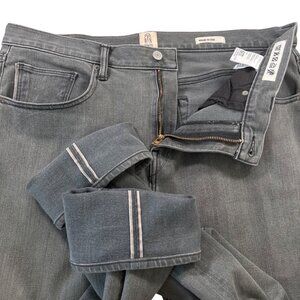 Men's Slim Gray Selvedge Jeans - Premium Denim